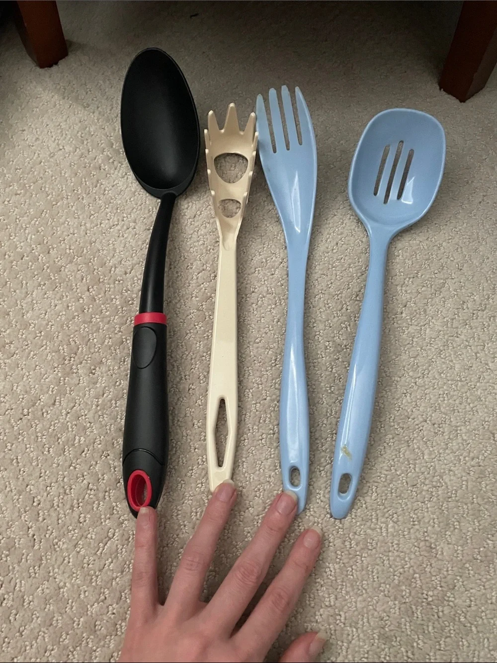 🌹FREE w/purchase Kitchen Utensil Set - Black Light Blue Serving cooking Spoons